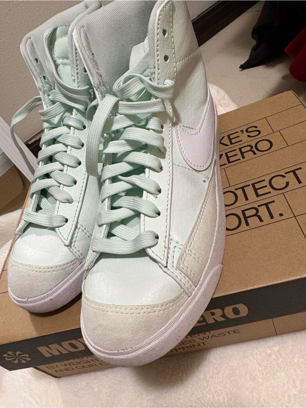 Nike Women's High-Top Sneakers in Mint and White